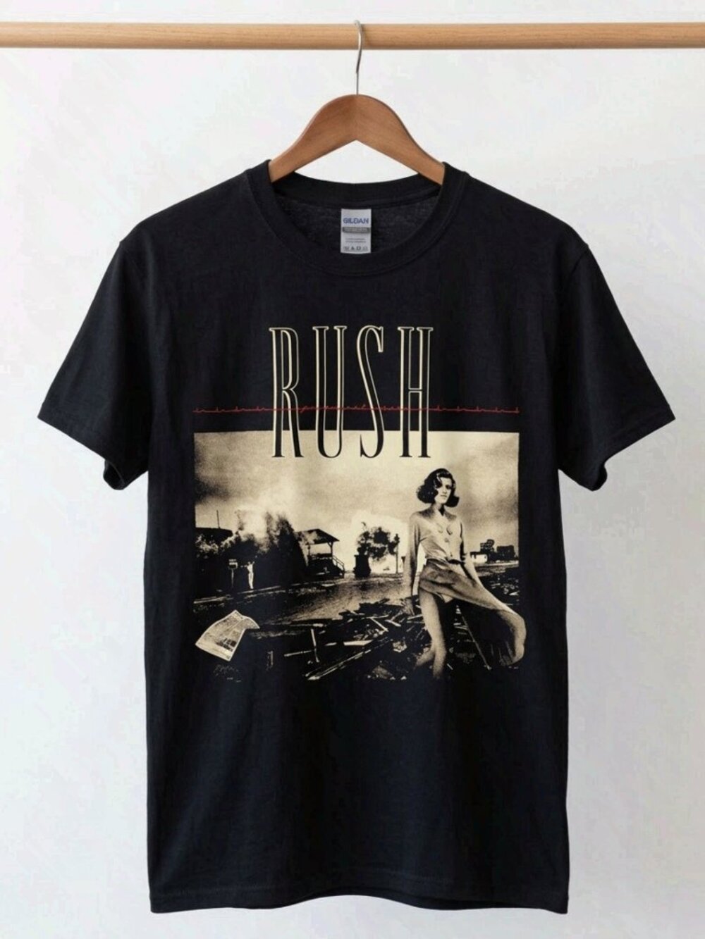 Rush Permanent Waves T-shirrt Black Men Reprint
